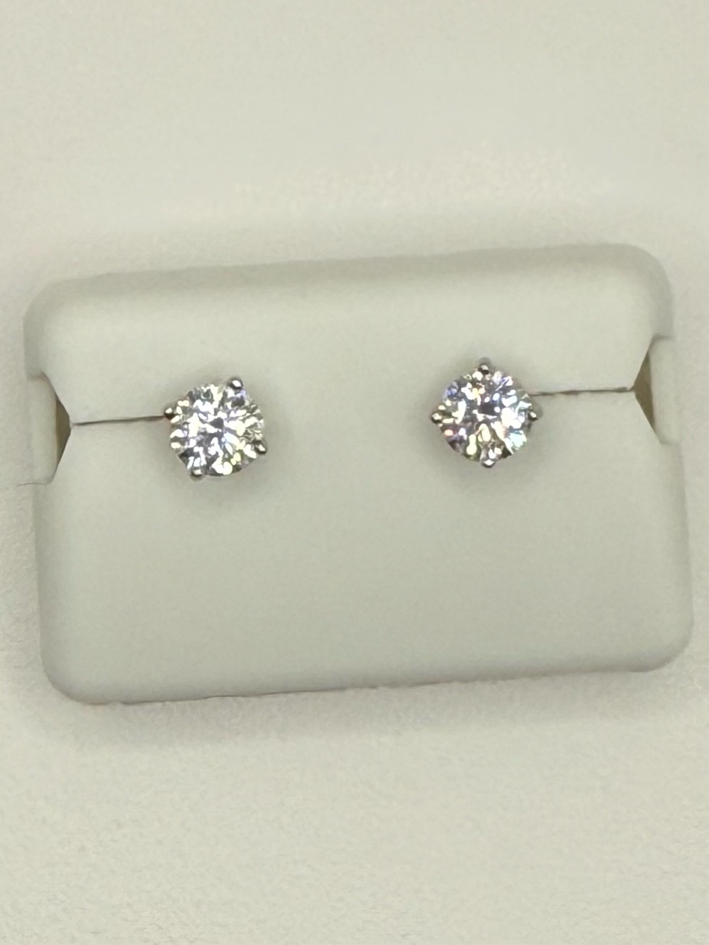 Classic Moissanite Stud Earrings, 925 Silver, Screw-On Backs, 1CTW